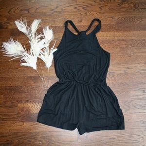 Women's Soprano Black Tie Romper